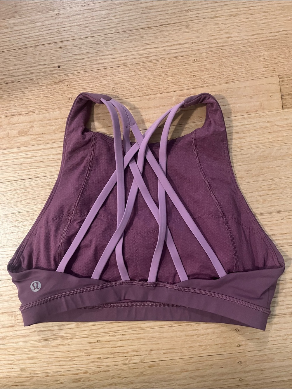 lululemon athletica Plum Sports Bra with Light-Lavender Straps